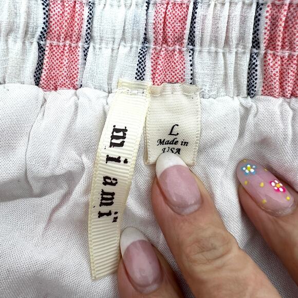 Mi Ami Francesca's Ticking Stripe Lined Shorts Size L - Picture 7 of 8